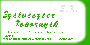 szilveszter kopornyik business card